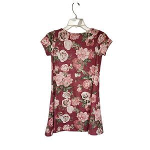 Pink & Violet Girls Dress Multicolor Floral Print Size M (10-12)